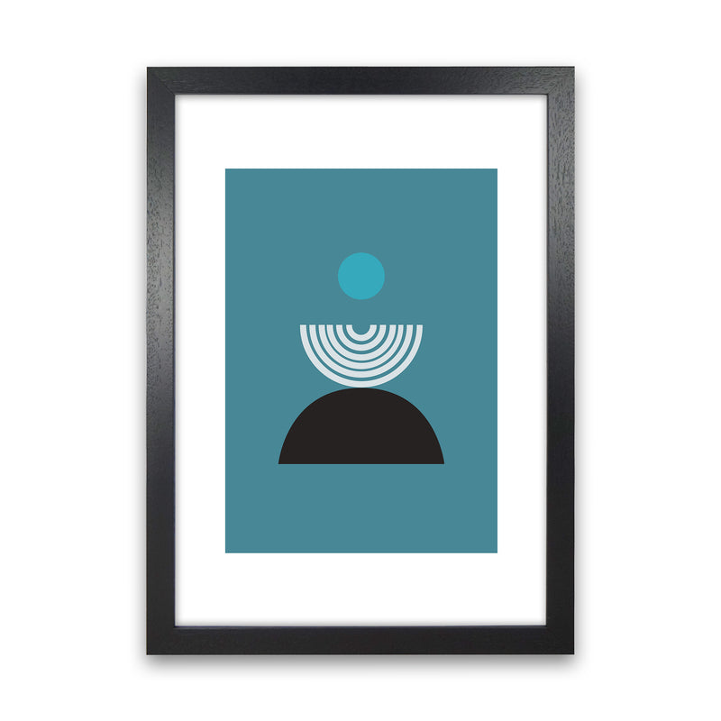 Mita Teal Fountain N8  Art Print by Pixy Paper Black Grain