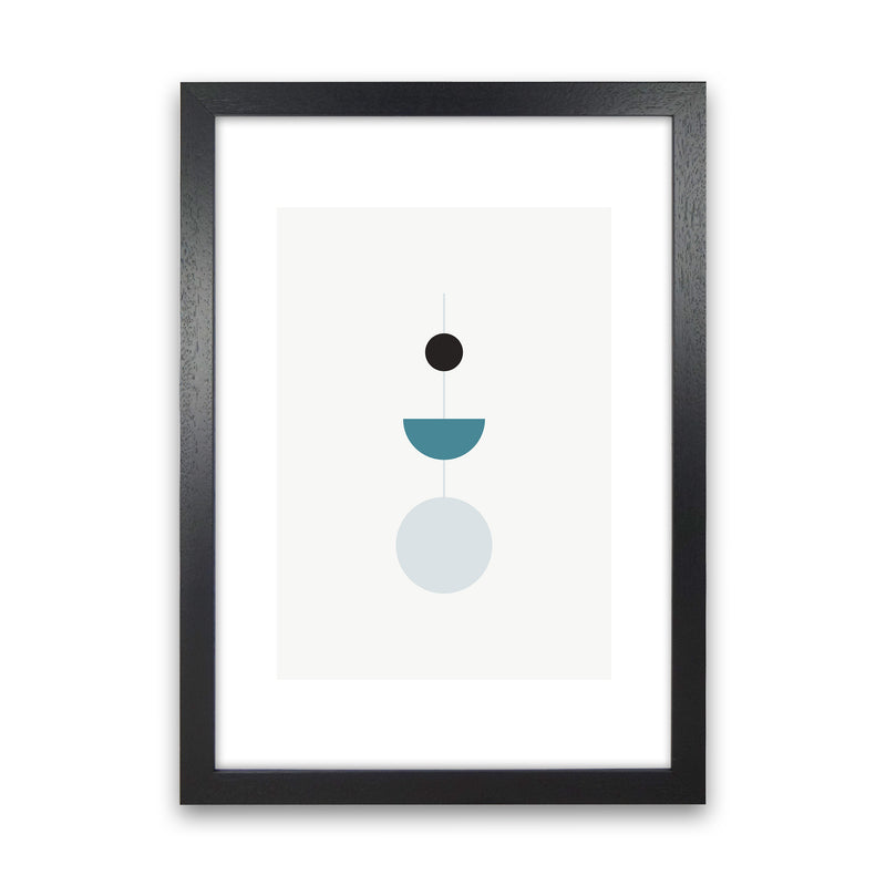 Mita Teal Abstract N9  Art Print by Pixy Paper Black Grain