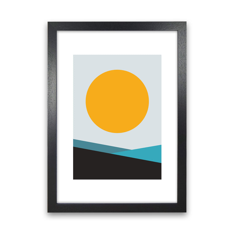 Mita Teal Big Sun N6  Art Print by Pixy Paper Black Grain