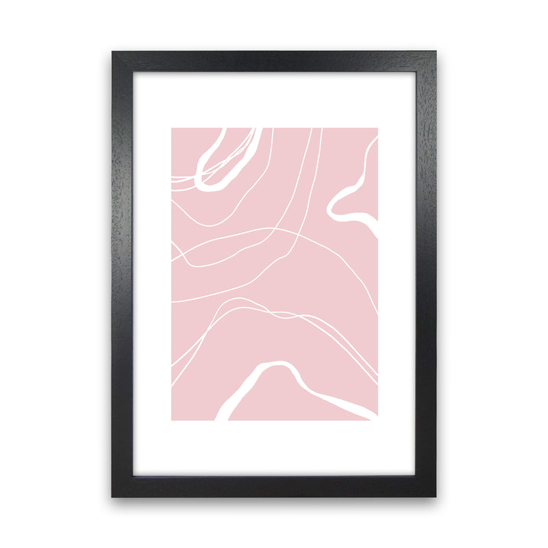 Mila Pink Swirls N14  Art Print by Pixy Paper Black Grain