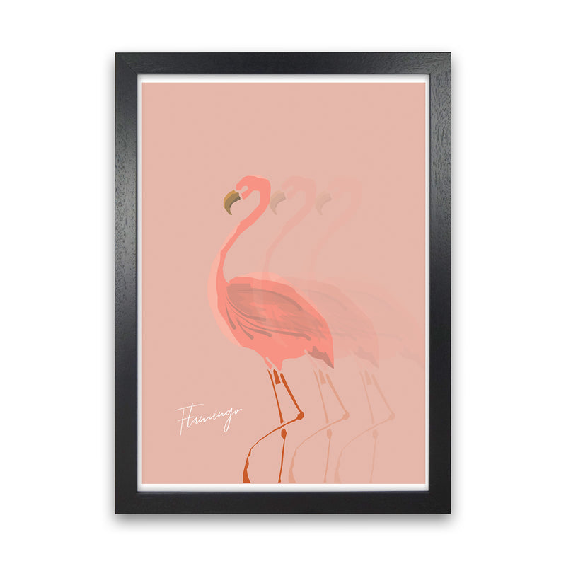 Flamingo Shadow Art Print by Pixy Paper Black Grain
