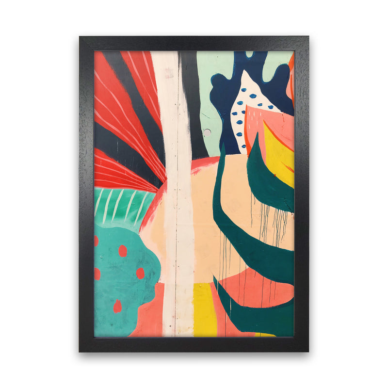 Painted Abstract Shapes  Art Print by Pixy Paper Black Grain