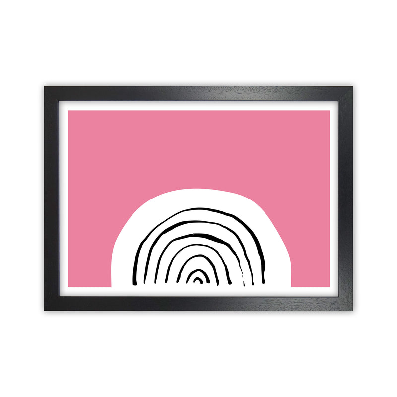 Pink Rainbow Neon Funk  Art Print by Pixy Paper Black Grain
