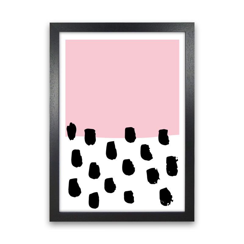 Pink Polka Neon Funk  Art Print by Pixy Paper Black Grain