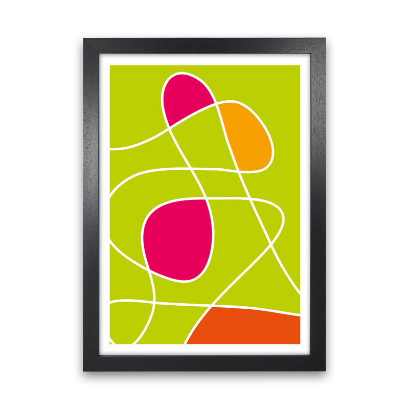 Lime Mess Neon Funk  Art Print by Pixy Paper Black Grain