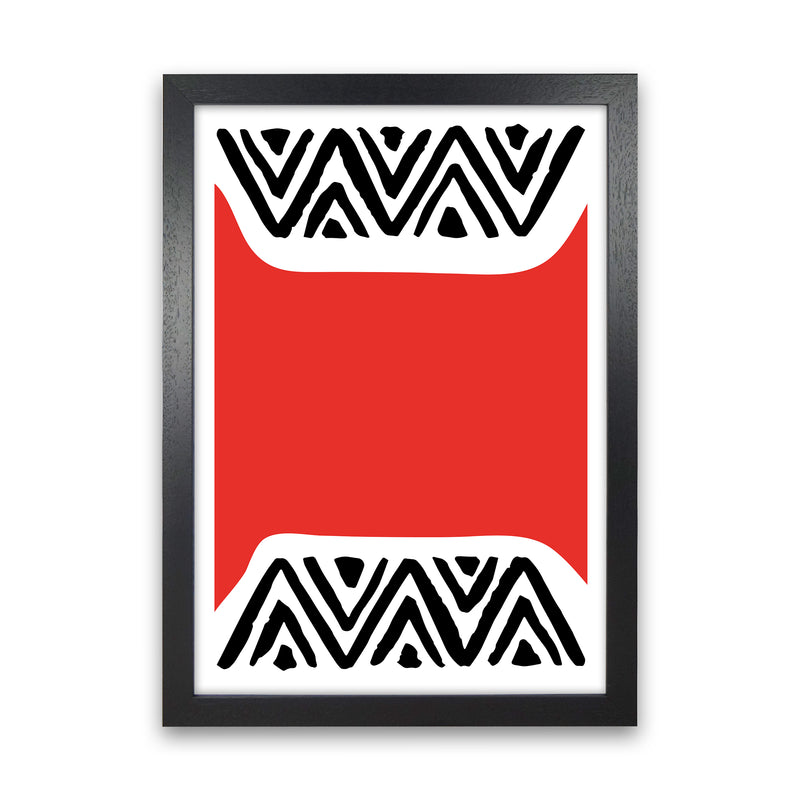 Red Maze Neon Funk  Art Print by Pixy Paper Black Grain