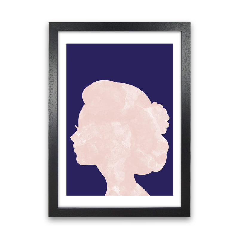 Marble Head Navy  Art Print by Pixy Paper Black Grain