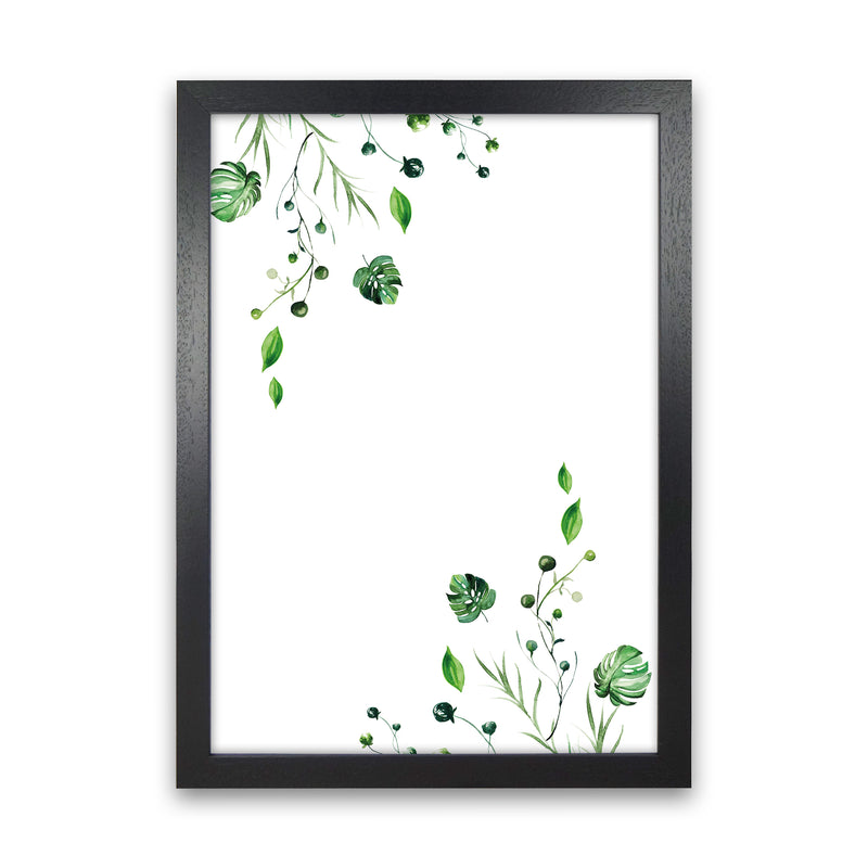 Top And Bottom Plants Exotic  Art Print by Pixy Paper Black Grain