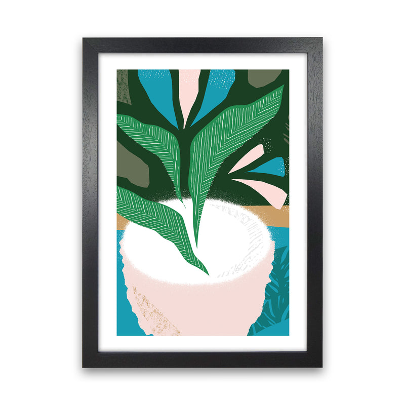 Plant Pot Jungle Abstract  Art Print by Pixy Paper Black Grain