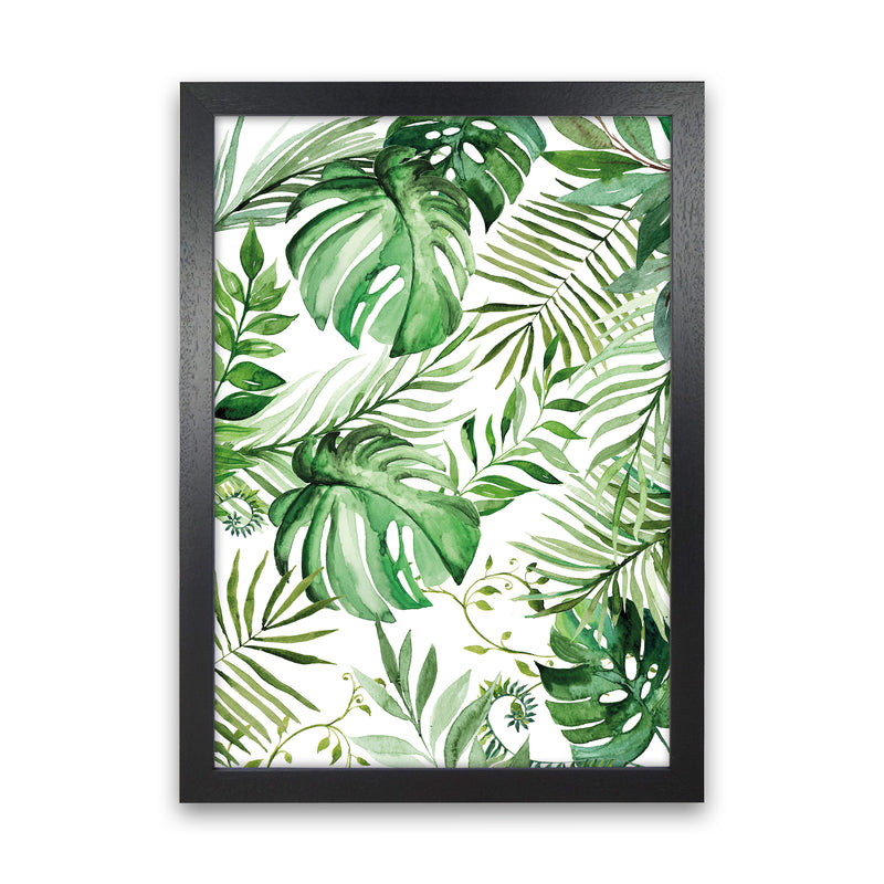 Full Page Leaves Exotic  Art Print by Pixy Paper Black Grain