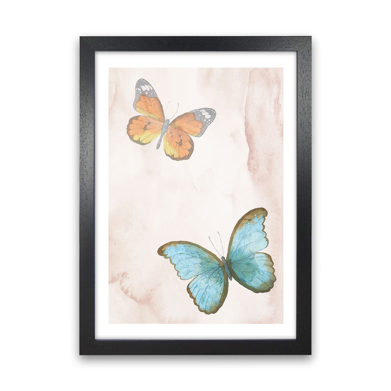 Butterflies Exotic  Art Print by Pixy Paper Black Grain