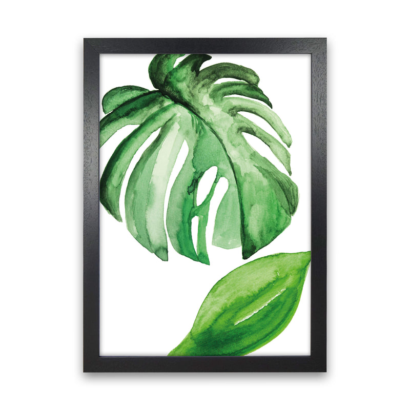 Large Leaf Exotic  Art Print by Pixy Paper Black Grain