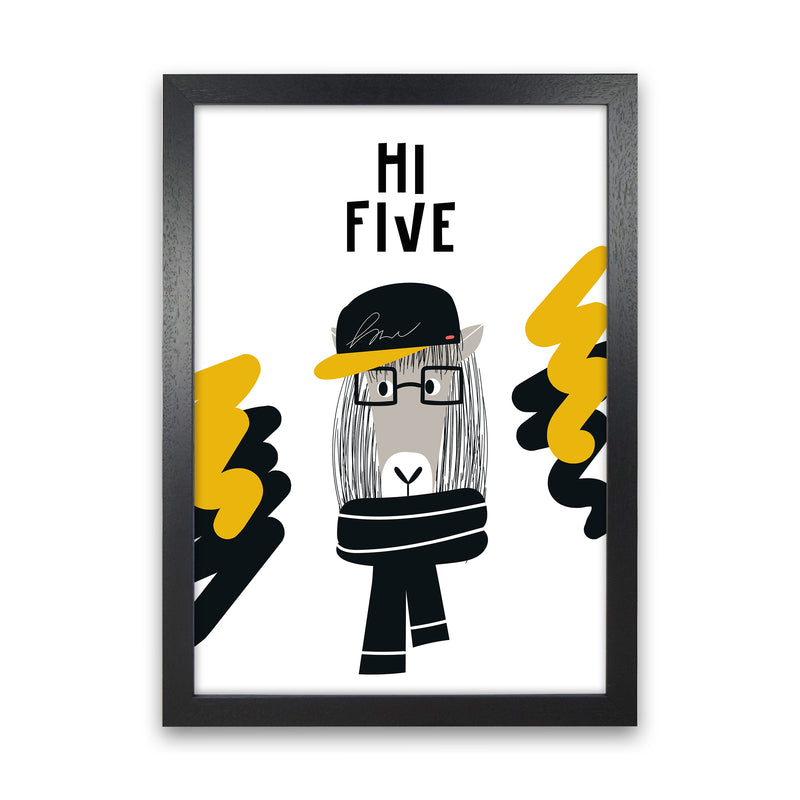Hi Five Pop  Art Print by Pixy Paper Black Grain
