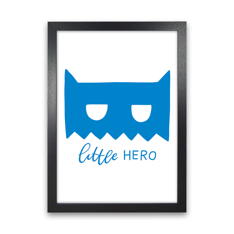 Little Hero Mask Blue Super Scandi  Art Print by Pixy Paper Black Grain