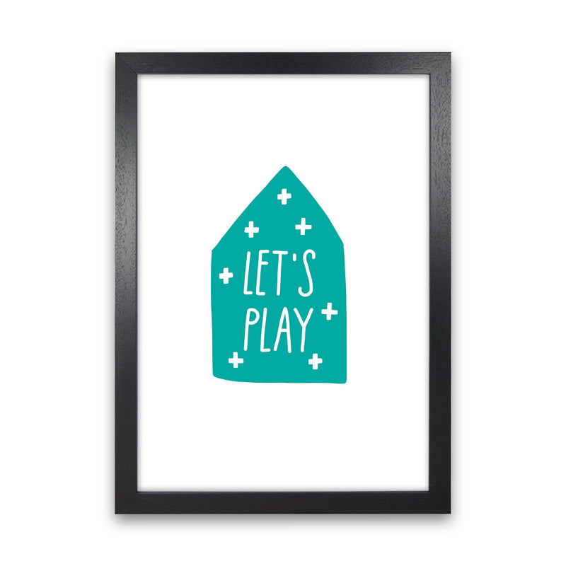 Let'S Play House Teal Super Scandi  Art Print by Pixy Paper Black Grain
