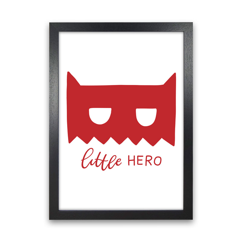 Little Hero Mask Red Super Scandi  Art Print by Pixy Paper Black Grain