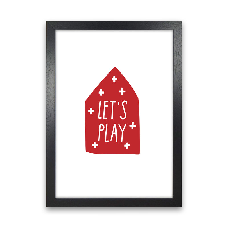 Let'S Play House Red Super Scandi  Art Print by Pixy Paper Black Grain