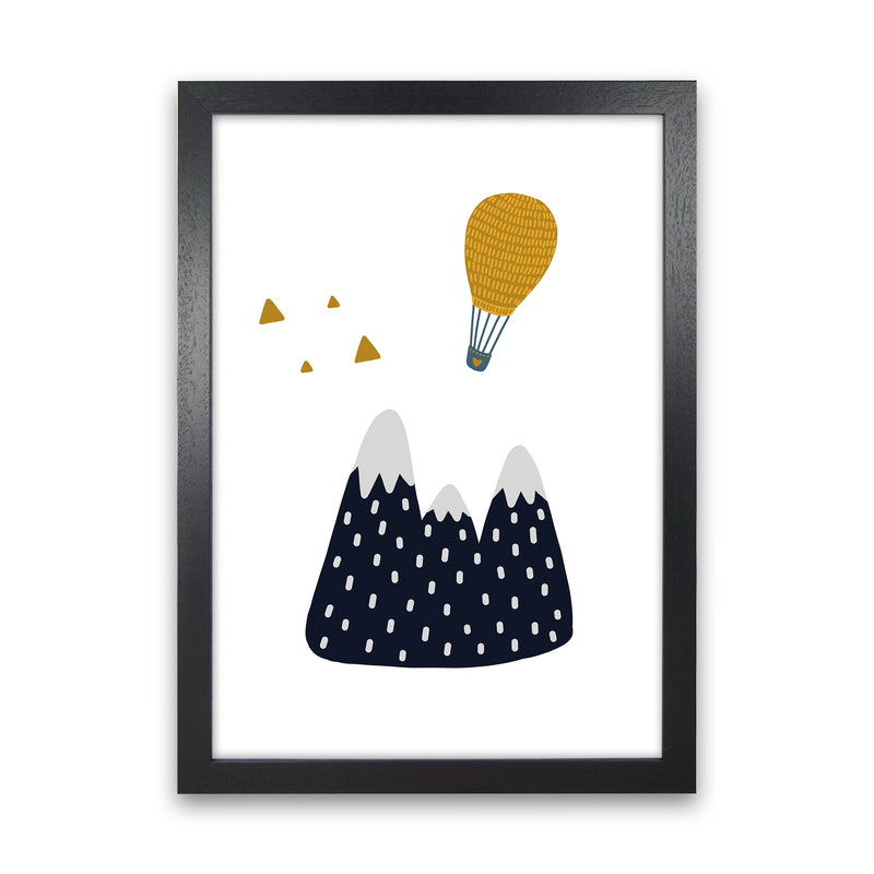 Little Explorer Hot Air Balloon  Art Print by Pixy Paper Black Grain
