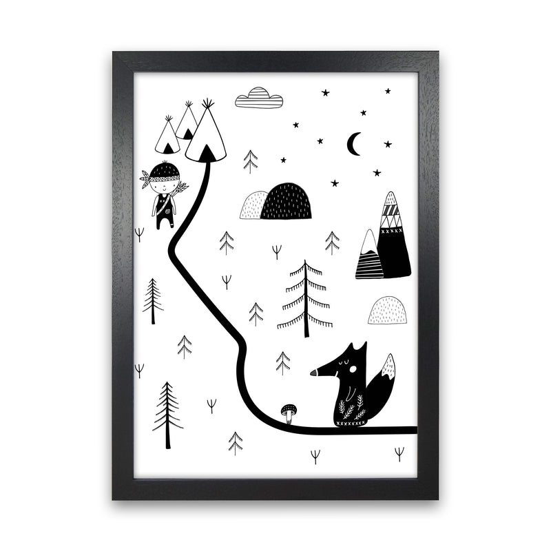 Little Explorer Winding Road  Art Print by Pixy Paper Black Grain