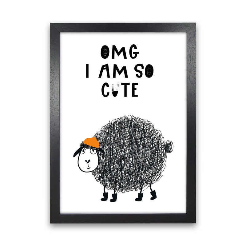 Omg I Am So Cute Animal Pop  Art Print by Pixy Paper Black Grain