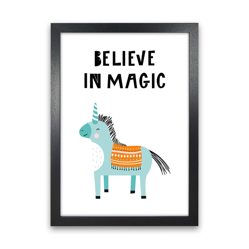 Believe In Magic Animal Pop  Art Print by Pixy Paper Black Grain