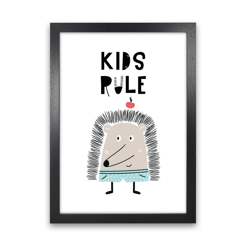 Kids Rule Animal Pop  Art Print by Pixy Paper Black Grain