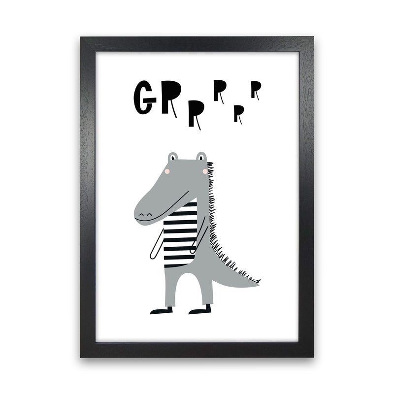 Grr Gator Animal Pop  Art Print by Pixy Paper Black Grain