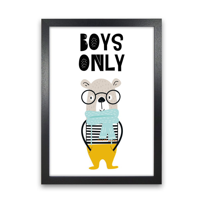 Boys Only Animal Pop  Art Print by Pixy Paper Black Grain