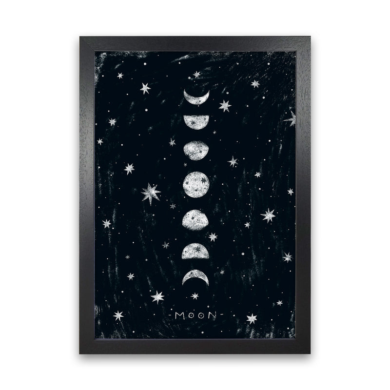Phases Of The Moon  Art Print by Pixy Paper Black Grain