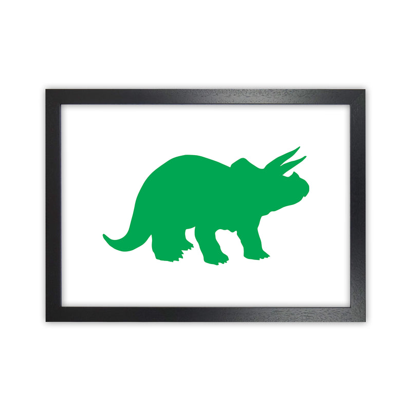 Triceratops Green  Art Print by Pixy Paper Black Grain