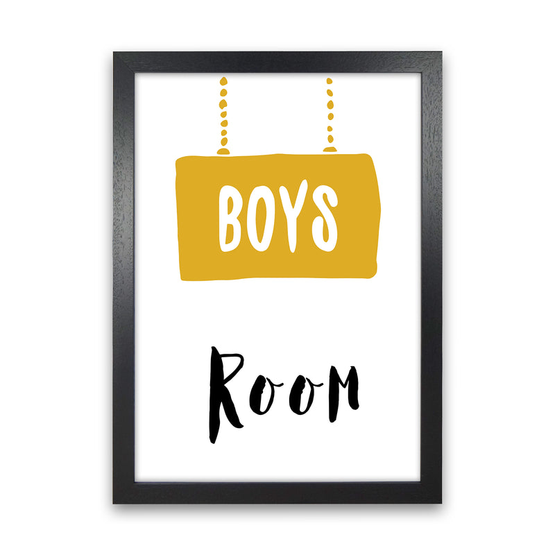 Boys Room Mustard  Art Print by Pixy Paper Black Grain