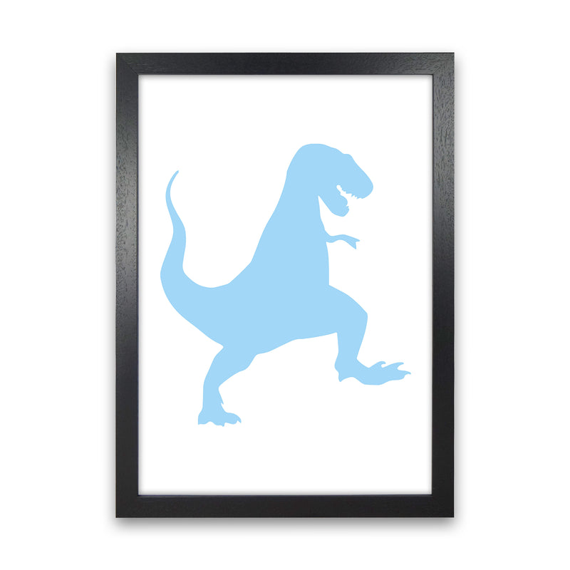 T-Rex Light Blue  Art Print by Pixy Paper Black Grain
