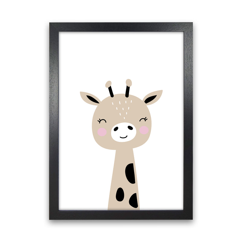 Giraffe Brown  Art Print by Pixy Paper Black Grain
