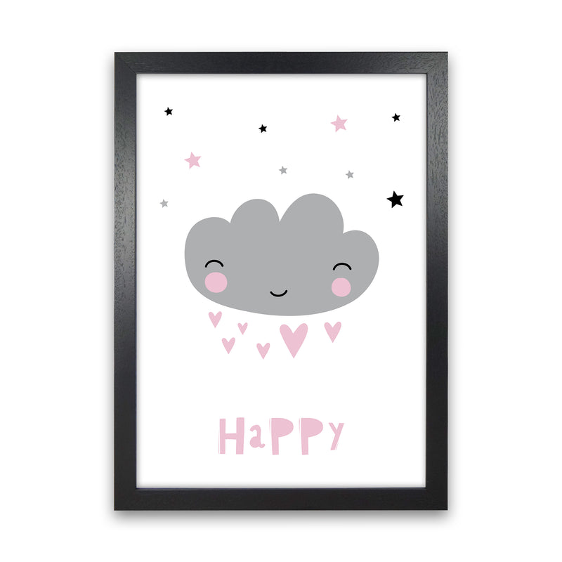 Happy Cloud  Art Print by Pixy Paper Black Grain