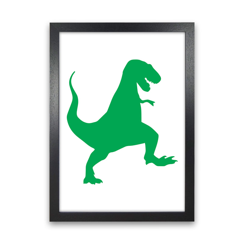 T-Rex Green  Art Print by Pixy Paper Black Grain