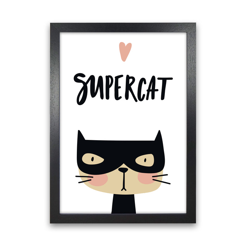 Supercat  Art Print by Pixy Paper Black Grain