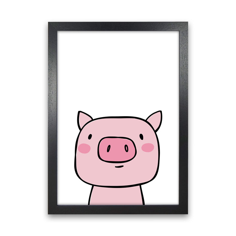 Pig  Art Print by Pixy Paper Black Grain