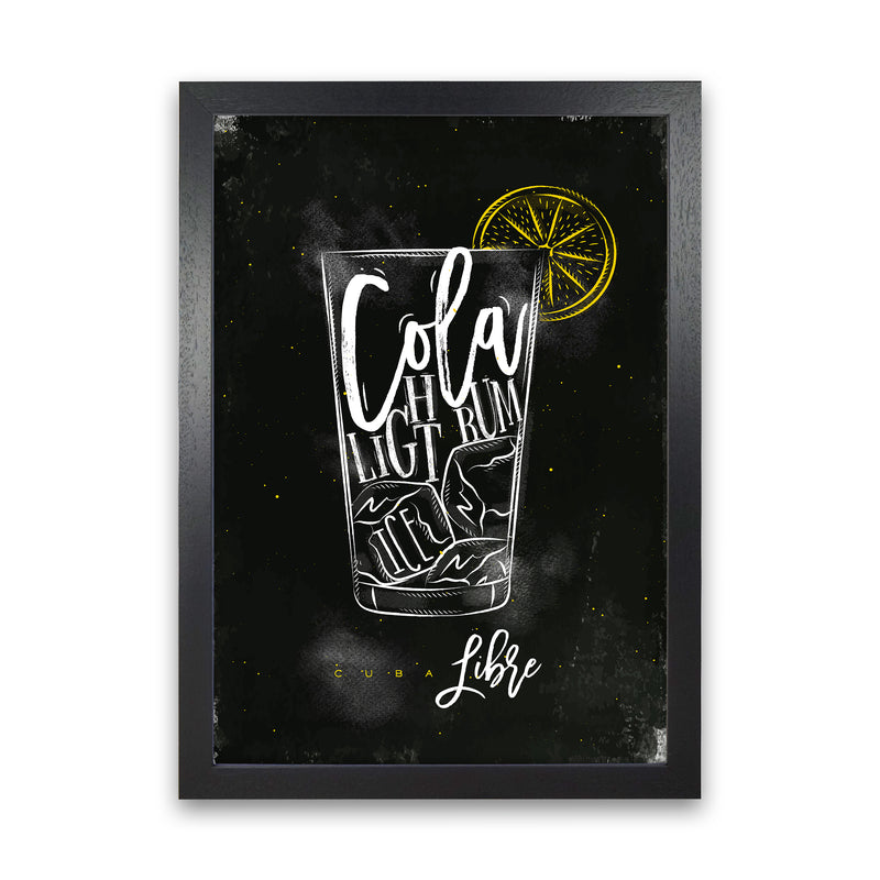 Cuba Libre Cocktail Black  Art Print by Pixy Paper Black Grain