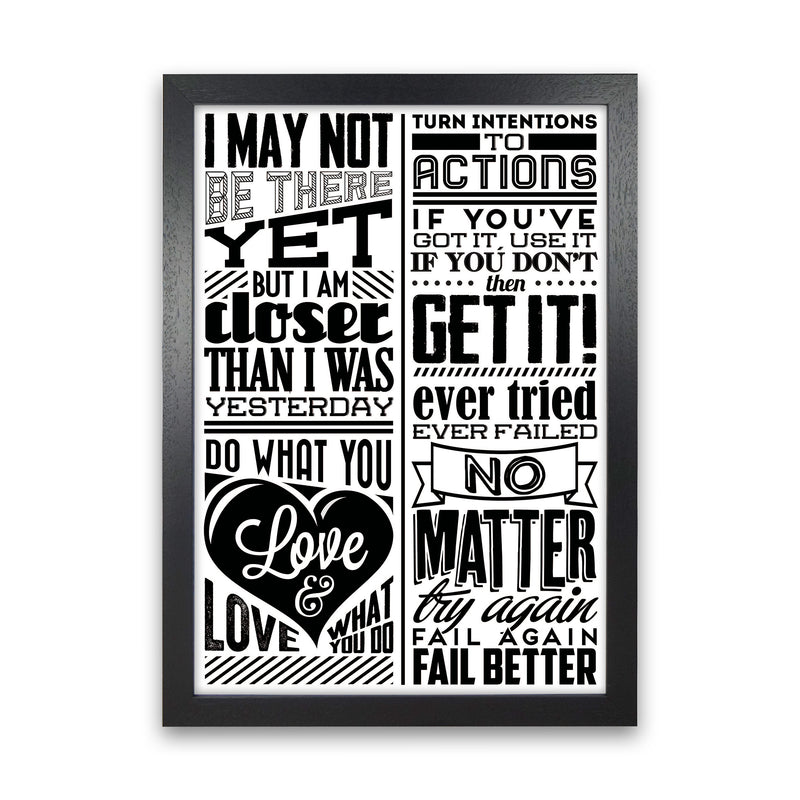 I May Not Be There Yet Vintage  Art Print by Pixy Paper Black Grain