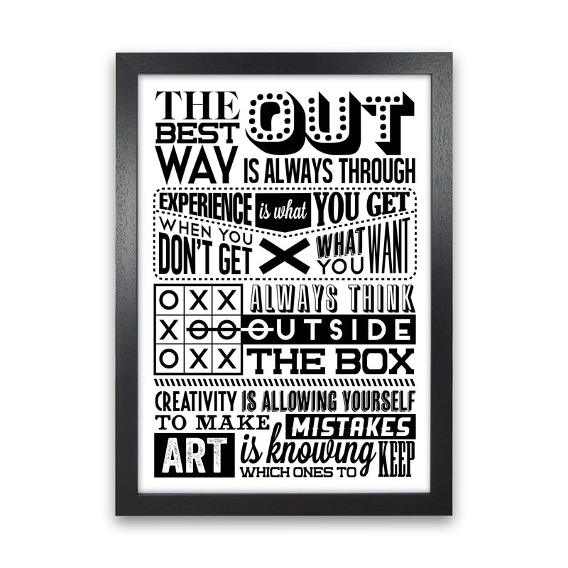 The Best Way Out Vintage  Art Print by Pixy Paper Black Grain