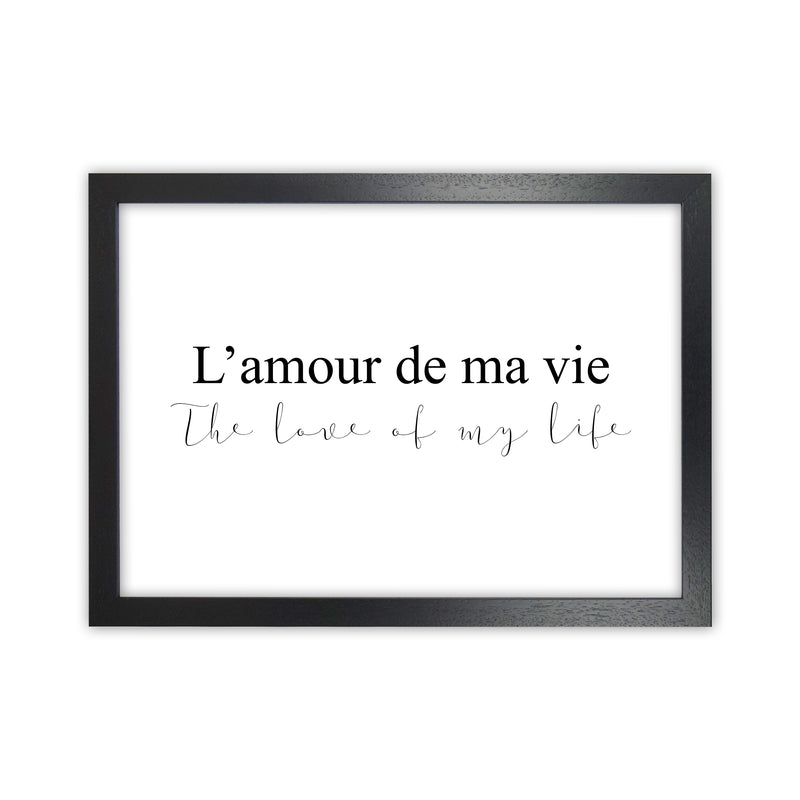 L'Amour De Ma Vie  Art Print by Pixy Paper Black Grain