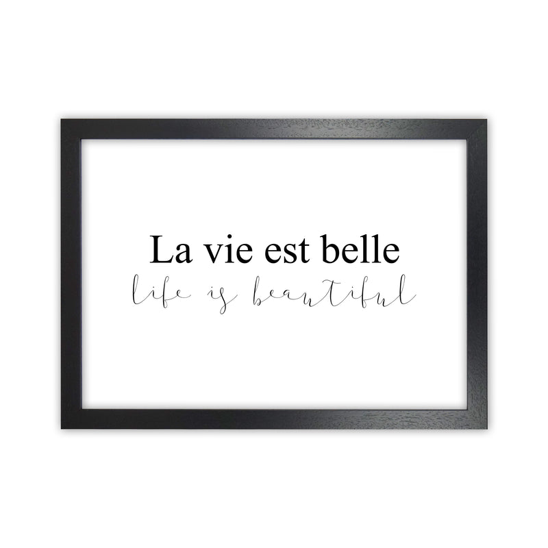 La Vie Est Belle  Art Print by Pixy Paper Black Grain