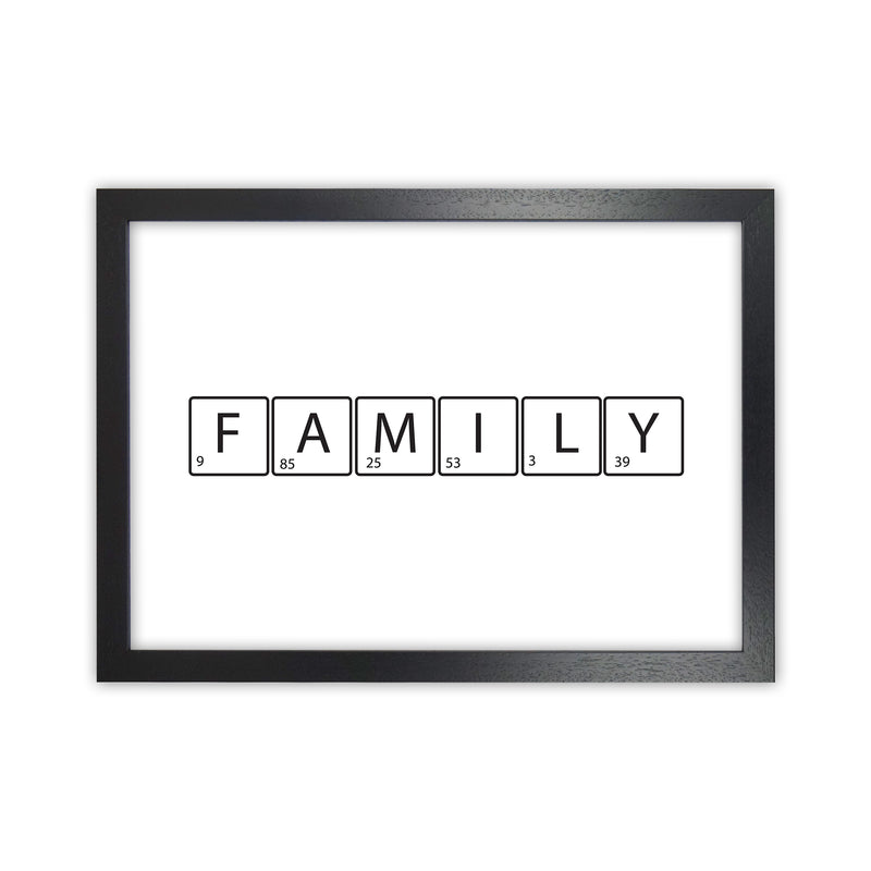 Family Letters  Art Print by Pixy Paper Black Grain