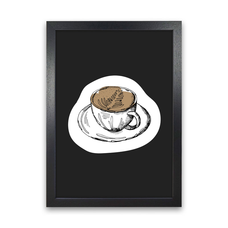 Kitchen Pop Coffee Off Black Art Print by Pixy Paper Black Grain