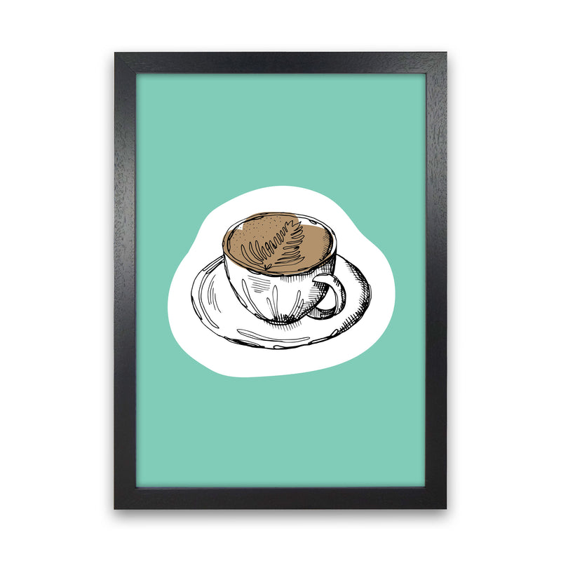 Kitchen Pop Coffee Mint Art Print by Pixy Paper Black Grain