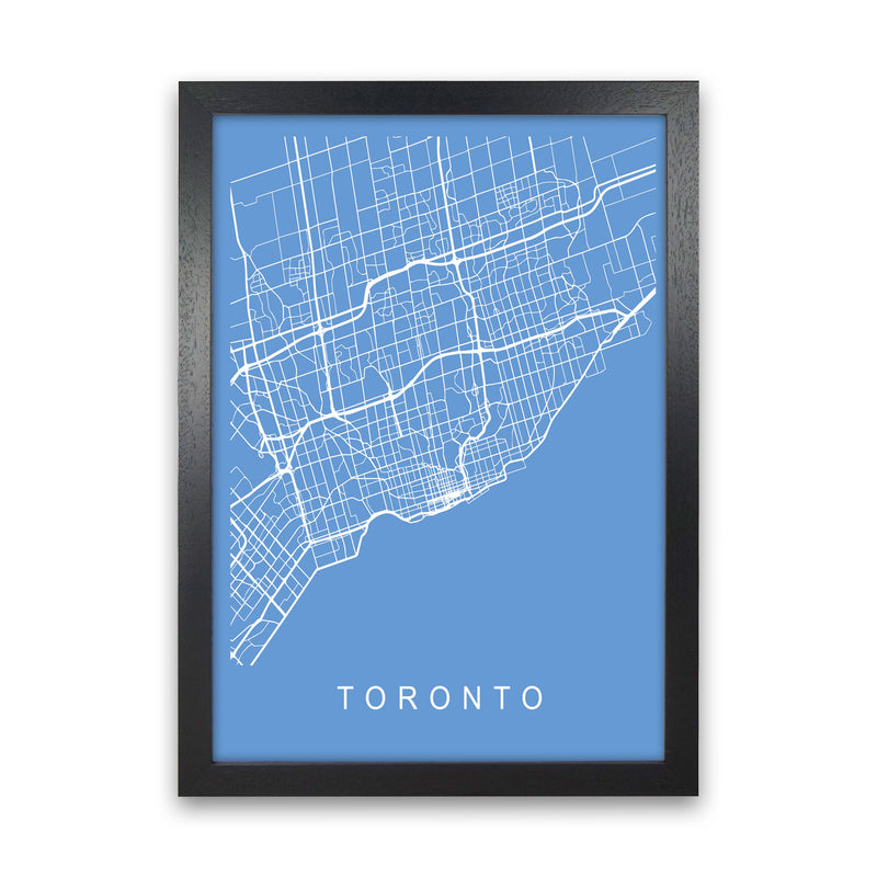 Toronto Map Blueprint Art Print by Pixy Paper Black Grain