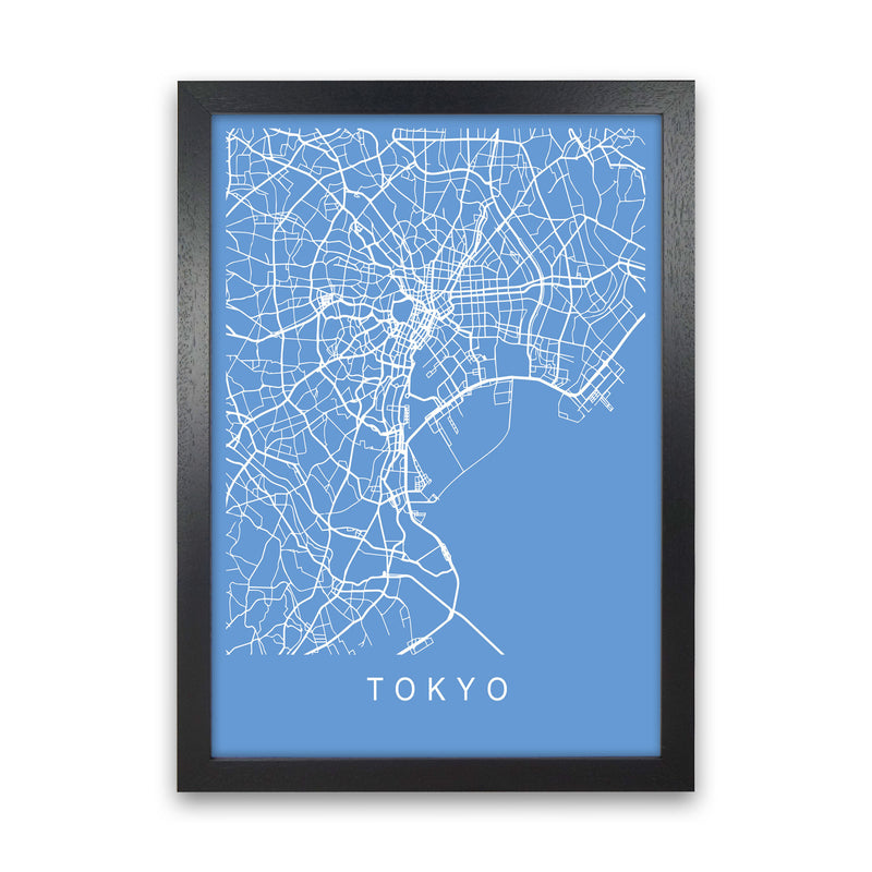Tokyo Map Blueprint Art Print by Pixy Paper Black Grain
