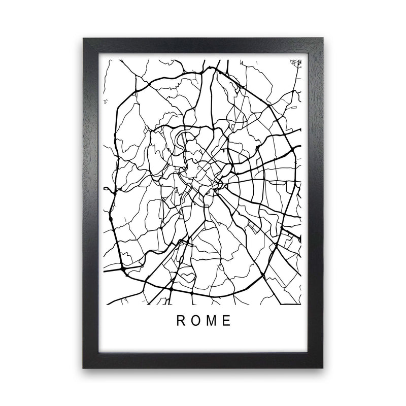 Rome Map Art Print by Pixy Paper Black Grain