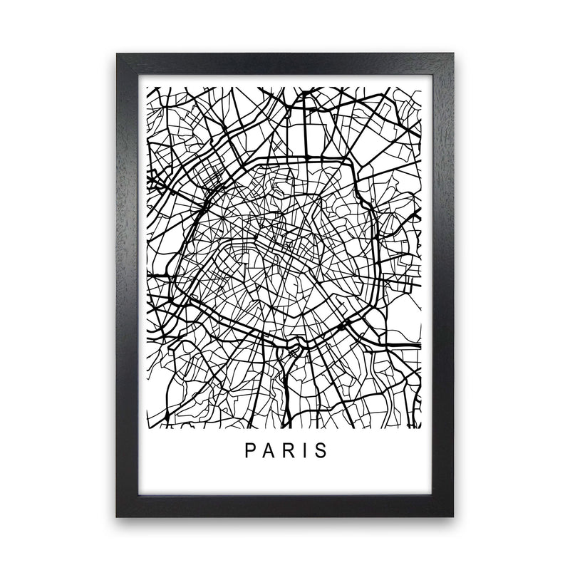Paris Map Art Print by Pixy Paper Black Grain