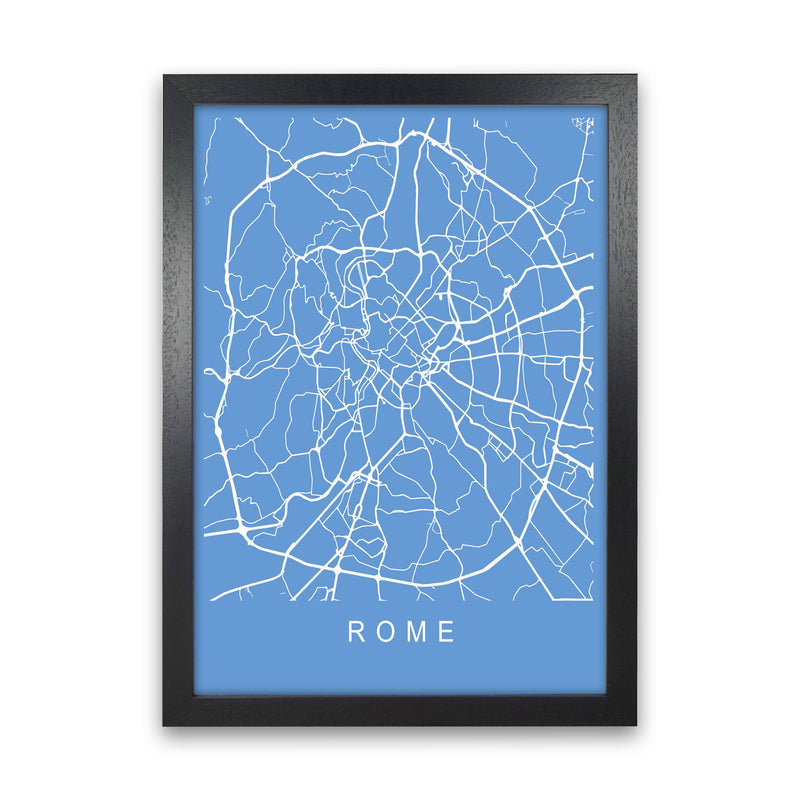 Rome Map Blueprint Art Print by Pixy Paper Black Grain